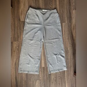Lane Bryant Gray Striped Trousers